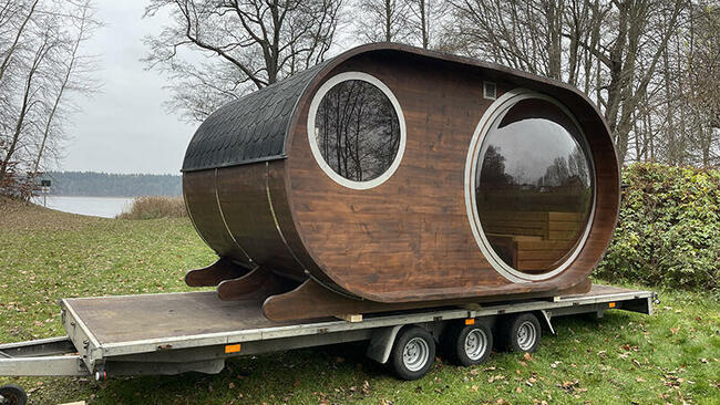 Sauna ogrodowa SPA Panorama 4 x 2,45 m przedsionek piec