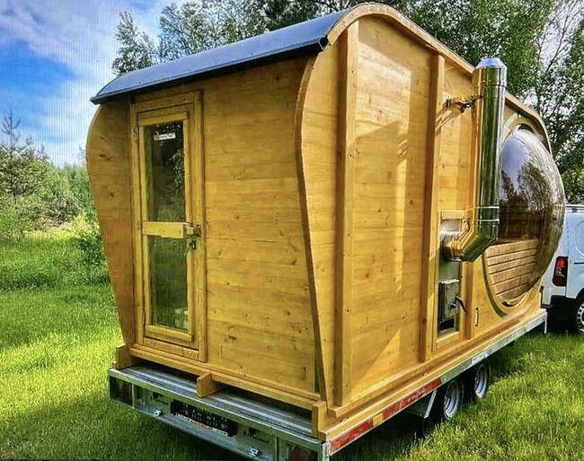 Sauna ogrodowa Balia mobilna SPA na przyczepie Panorama