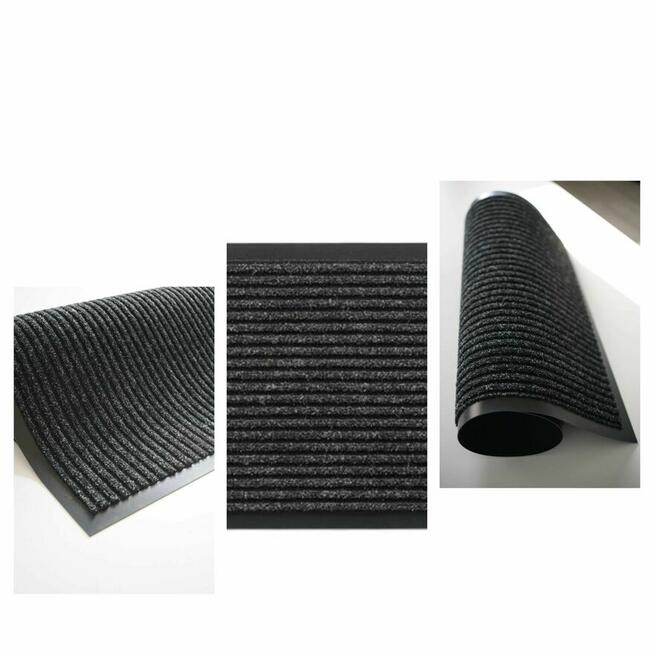 Wycieraczka mata wejście 80X120 prążek gumowa grafit