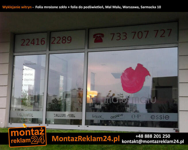 Oklejanie witryn okiennych Warszawa | MontazReklam24.pl