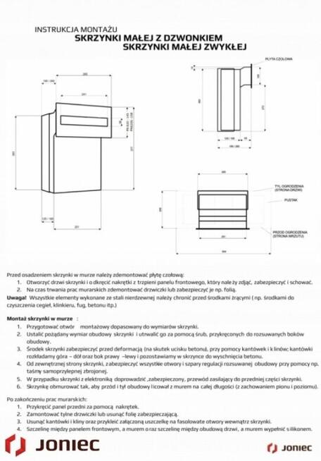 SKRZYNKA JONIEC ZWYKŁA MAŁA INOX
