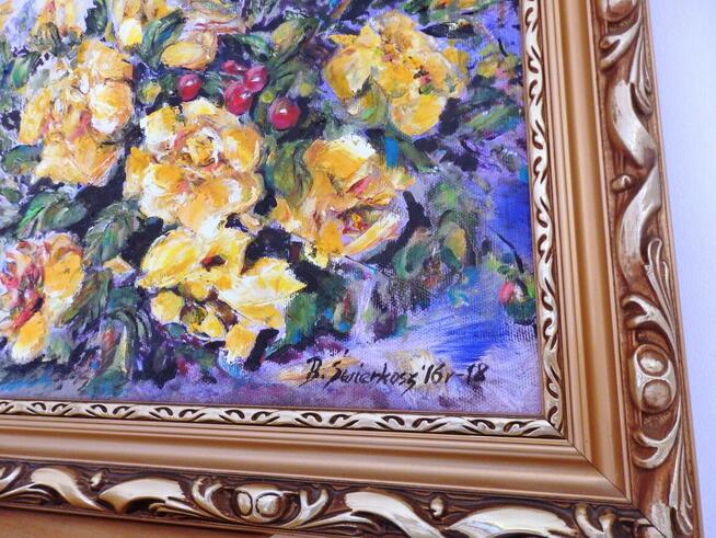Obraz olejny ŻÓŁTE RÓŻE LA VIOLA