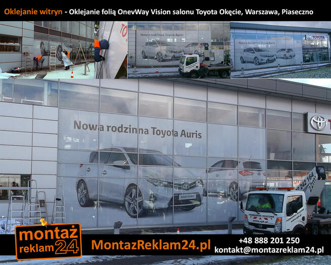 Oklejanie witryn okiennych Warszawa | MontazReklam24.pl