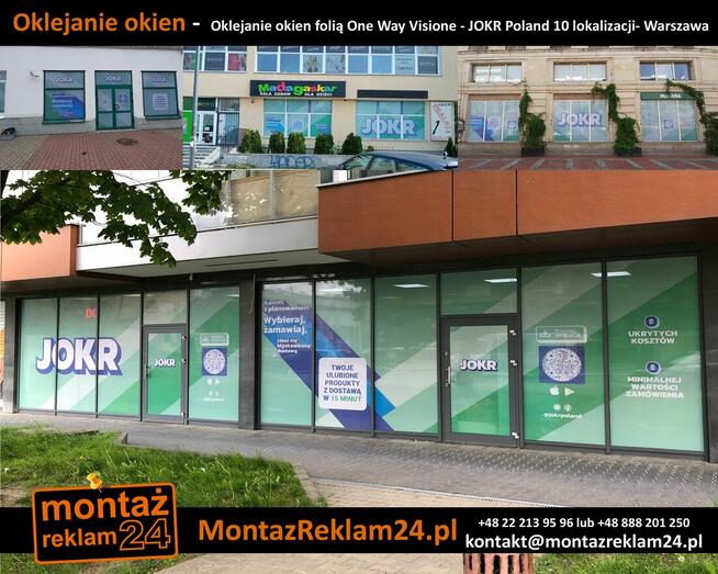 Oklejanie witryn okiennych Warszawa | MontazReklam24.pl