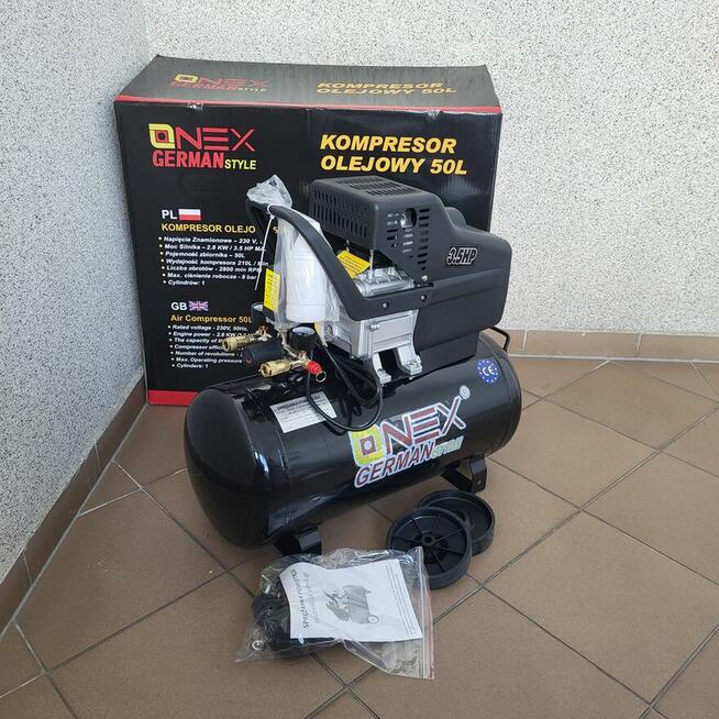 Kompresor Sprężarka 50l 8BAR 3,8KM 210L/Min 230V
