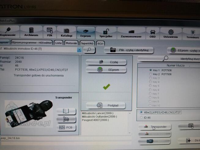 AKL wszystkie klucze zgubione Mitsubishi Lancer