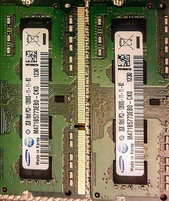 Pamięć RAM DDR3 2GB PC3 12800S 1RX8 do LAPTOPA