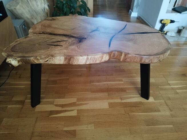 Stolik kawowy plaster drewna Unikat