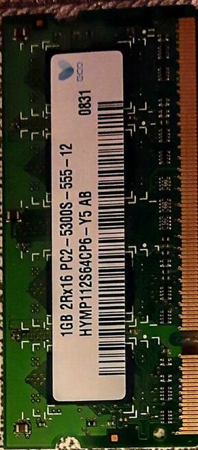 Pamięć RAM DDR2 1GB PC2 5300S 2RX16 do LAPTOPA