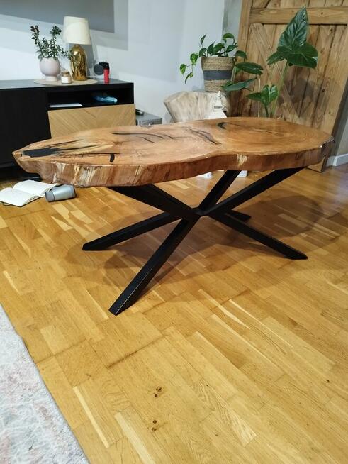 Stolik kawowy plaster drewna Unikat