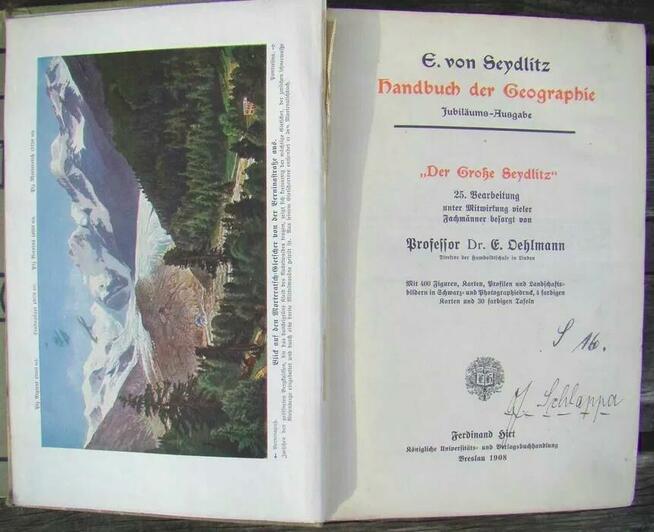Danbuch der Geographie BRESLAU - 1908 r. kolorowe ilustracje