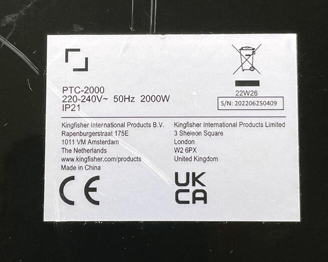 Nagrzewnica elektryczna 2 kW czerwony