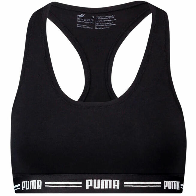 XS Puma top damski czarny na ramiączkach biustonosz sportowy