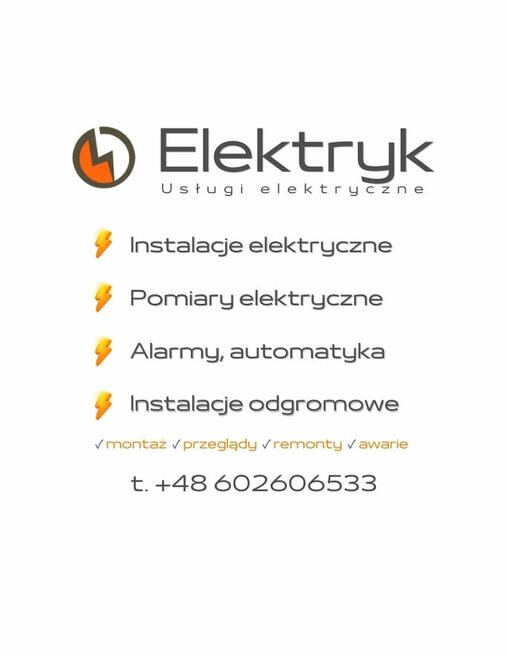 Elektryk - instalacje elektryczne, remonty, montaż.