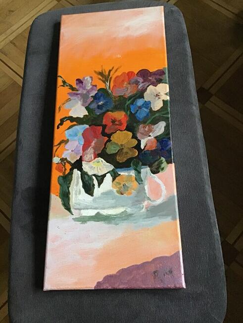 Obraz Ręcznie Malowany, Na Płótnie 50x20 cm, Akryl