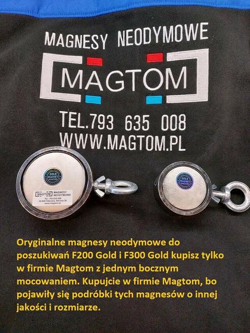Magnes neodymowy do poszukiwań z uchem F300Gold Magtom