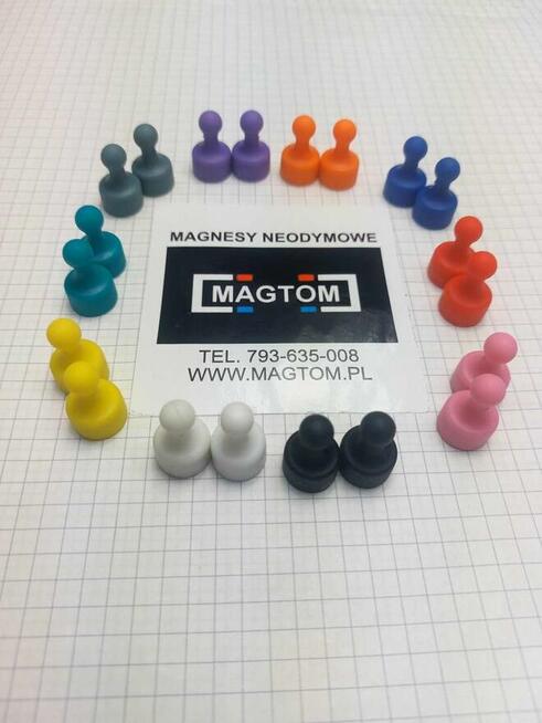 Pionek magnetyczny przycisk na tablice mały różne kolory