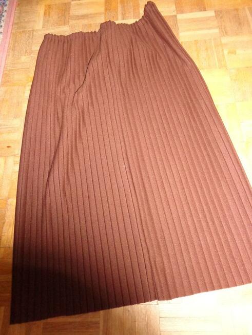 spódniczka nowa damska plisowana L brązowa