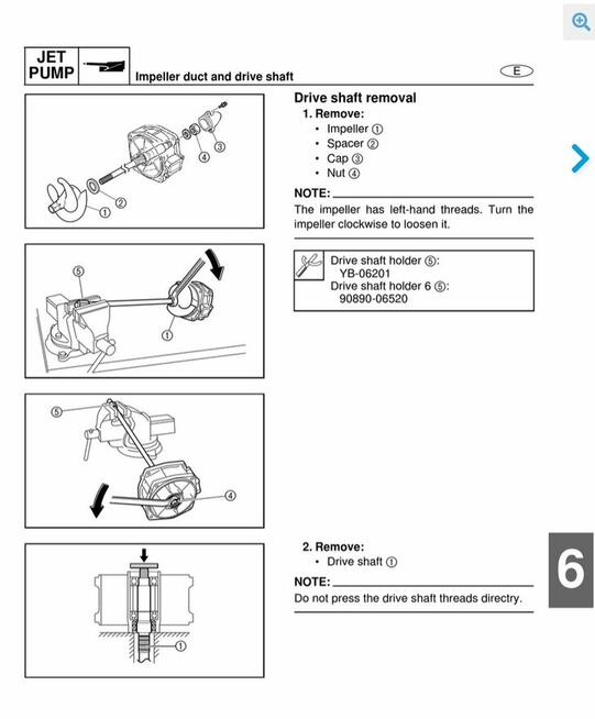YAMAHA FX SHO Drive shaft holder tool 9089006520