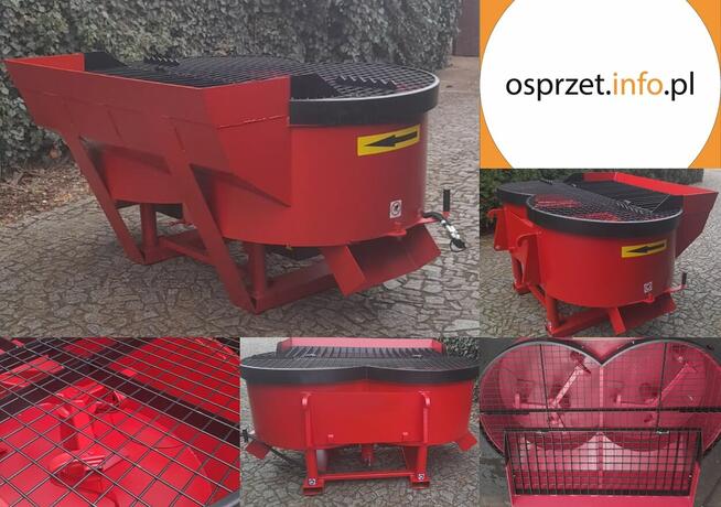 Mieszalnik do betonu, dwubębnowy 1000L, hydrauliczny