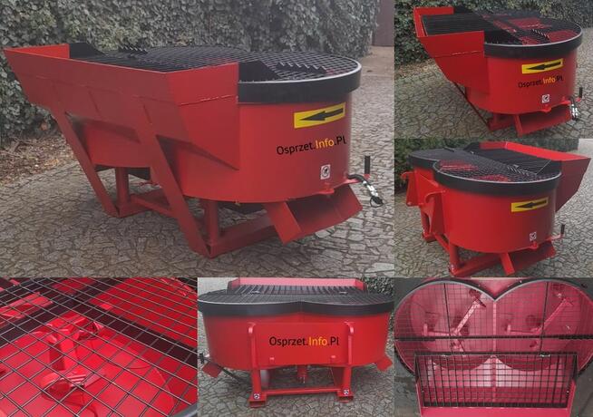 Mieszalnik do betonu, dwubębnowy 1000L, hydrauliczny