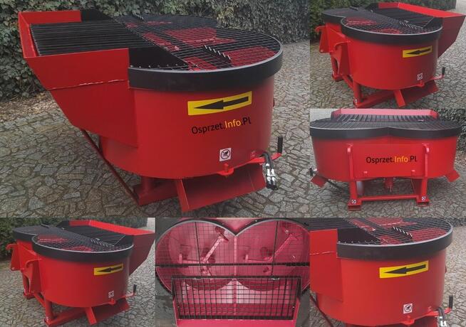 Mieszalnik do betonu, dwubębnowy 1000L, hydrauliczny