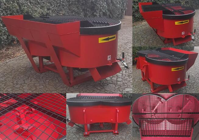 Mieszalnik do betonu, dwubębnowy 1000L, hydrauliczny