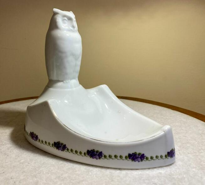 Wizytownik z sową, art deco, Ćmielów