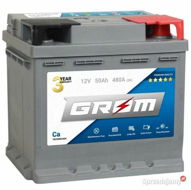 Akumulator GROM Premium 50Ah 480A EN PRAWY PLUS