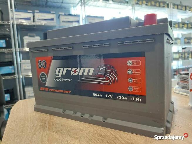 Akumulator GROM EFB START&STOP 80Ah 730A Prawy Plus DTR