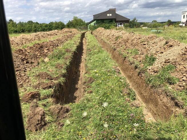 Minikoparka, wywrotką, wykopy, niwelacja