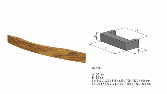 Elegancki drewniany uchwyt U-7803