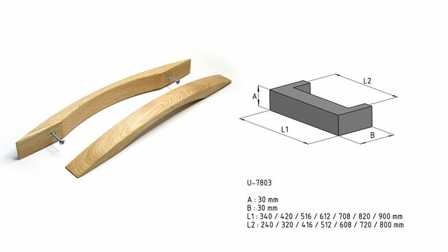 Elegancki drewniany uchwyt U-7803
