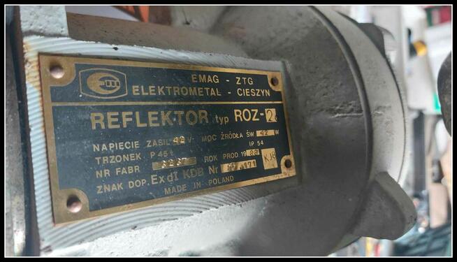 Reflektor Roz-2a Elektrometal Cieszyn - Górnicze lampy