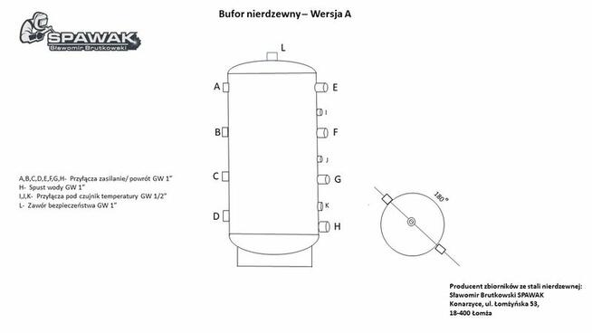 Bufor ze stali nierdzewnej 1400 L.
