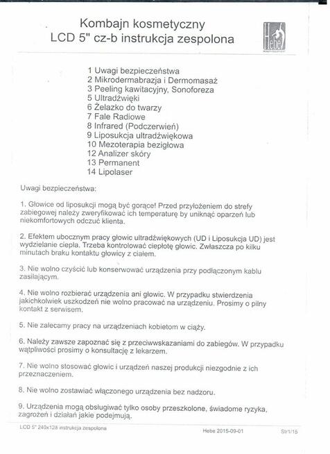 Wielofunkcyjny kombajn kosmetyczny Hebe + stolik gratis