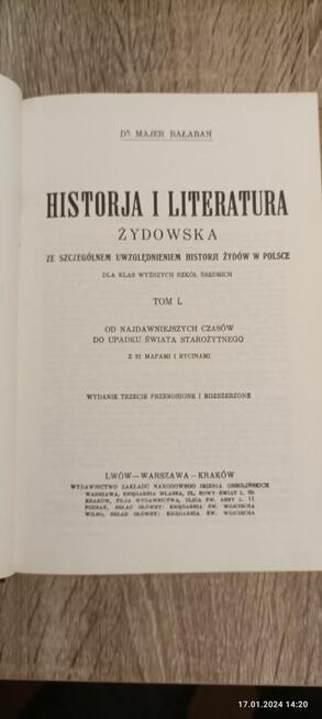 Historia i Literatura Żydowska tom 1-3