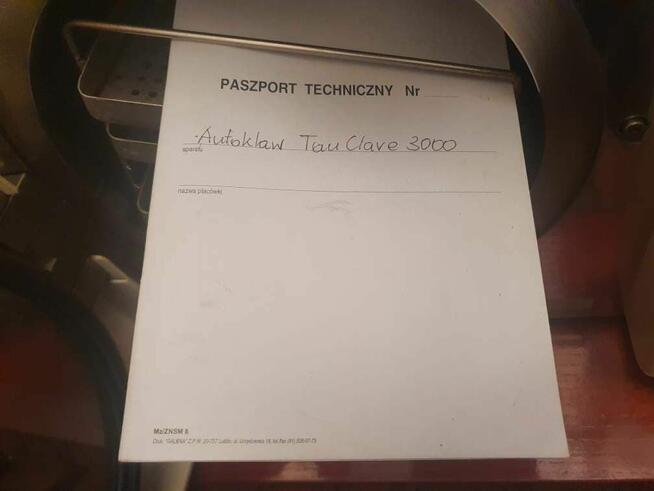 Autoklaw Tau Clave 3000 z drukarkąprzeglądzie serwisowym