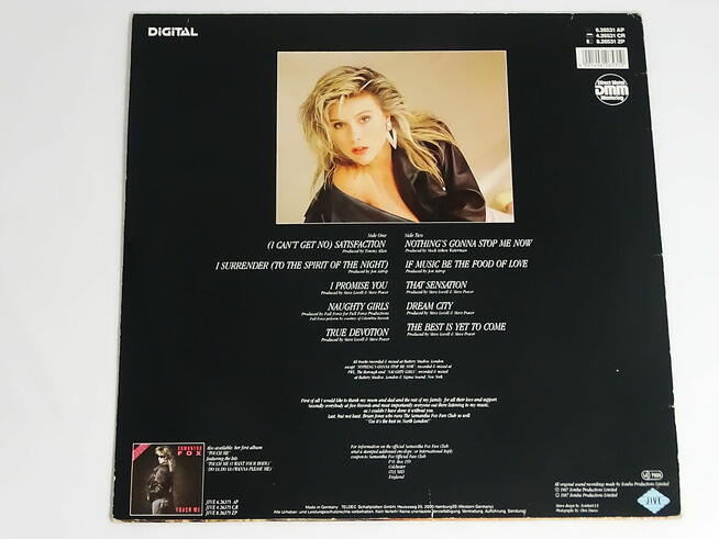 Samantha Fox – Samantha Fox winyl LP 1987 rok 6.26531 AP