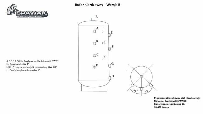 Bufor ze stali nierdzewnej 1400 L.
