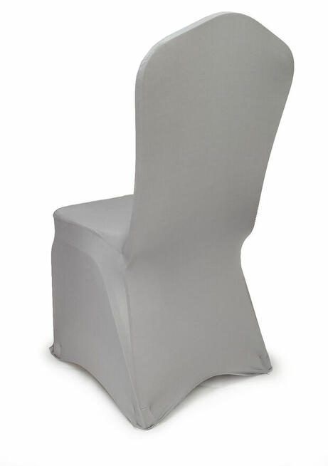 Szare elastyczne pokrowce na krzesła bankietowe