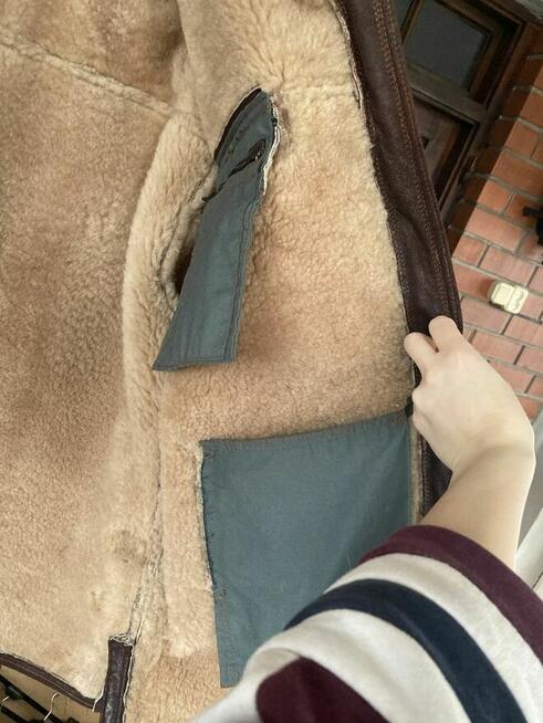 Nowa lotnicza bluza kurtka skórzana- skóra owcza