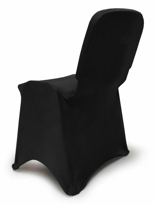 czarne elastyczne pokrowce na krzesła iso