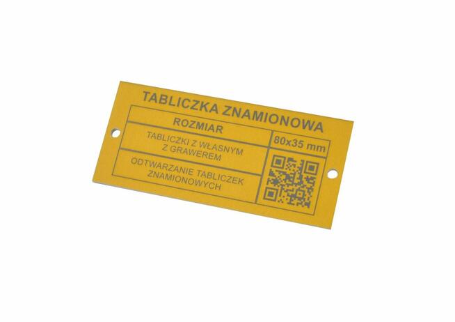 Tabliczka znamionowa z otworami 80x35x2mm aluminium