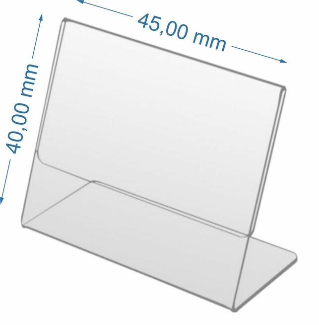 Cenówka z plexi Stojak na cenę 45 mm x 40 mm - 10szt.