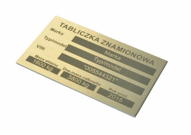 Odtworzenie tabliczki znamionowej aluminium szczotkowane