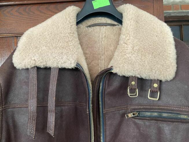 Nowa lotnicza bluza kurtka skórzana- skóra owcza