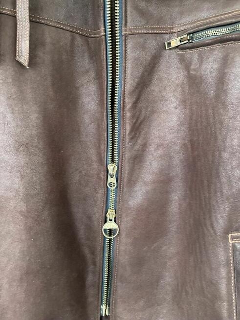 Nowa lotnicza bluza kurtka skórzana- skóra owcza