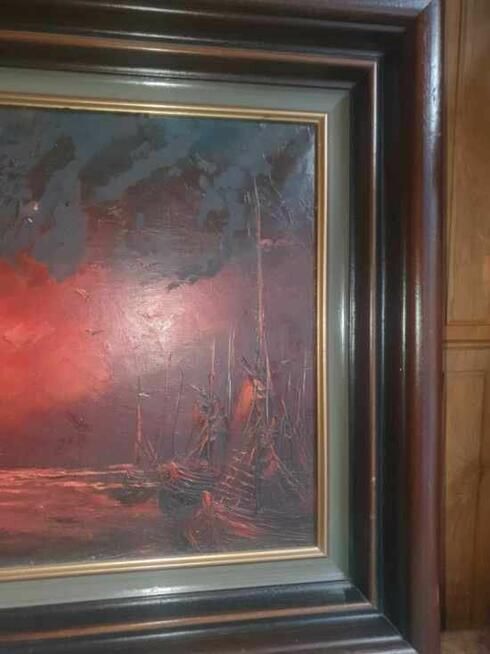 Obraz olejowy na płótnie xix sygnowany