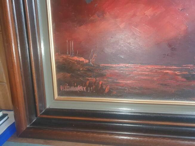 Obraz olejowy na płótnie xix sygnowany